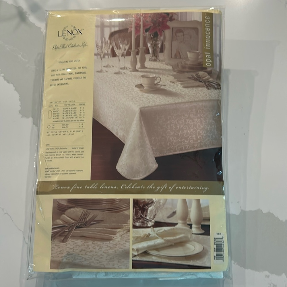 Lenox® Opal Innocence™ 70-inch Round Tablecloth